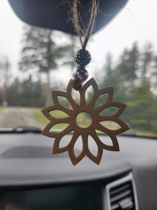 Re-Scentable Wood Car Freshies - Flower